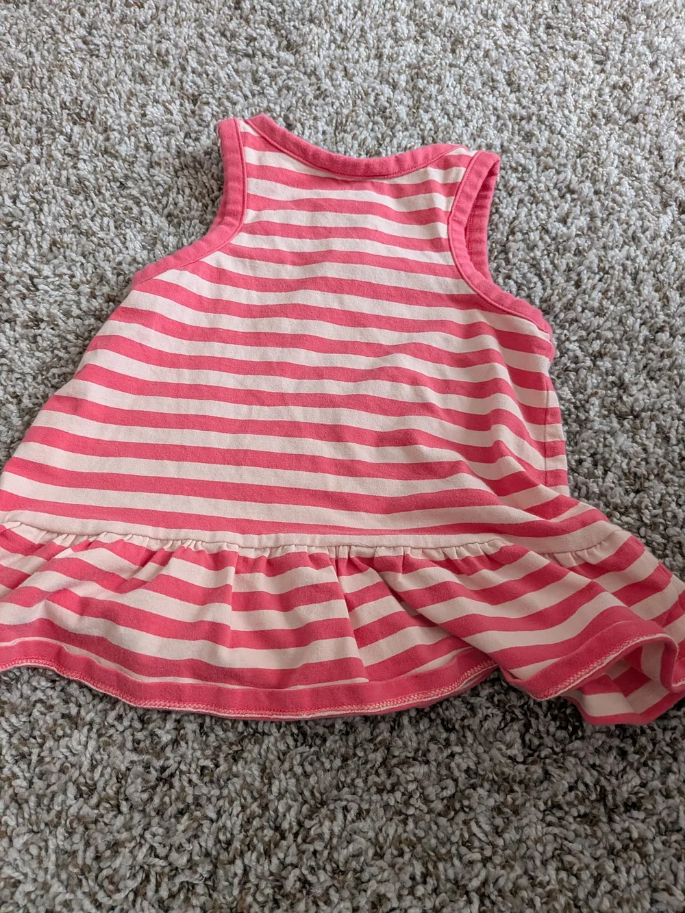 kate spade Pink and Cream Striped Sleeveless Peplum Top with Bow Size 24 Months